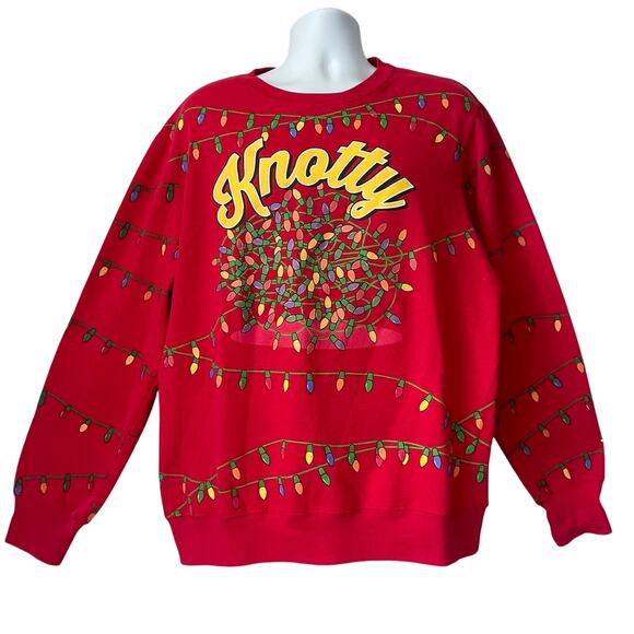 Mad Engine KNOTTY Christmas Lights Ugly Christmas Sweatshirt Size XL NWOT - Picture 1 of 5